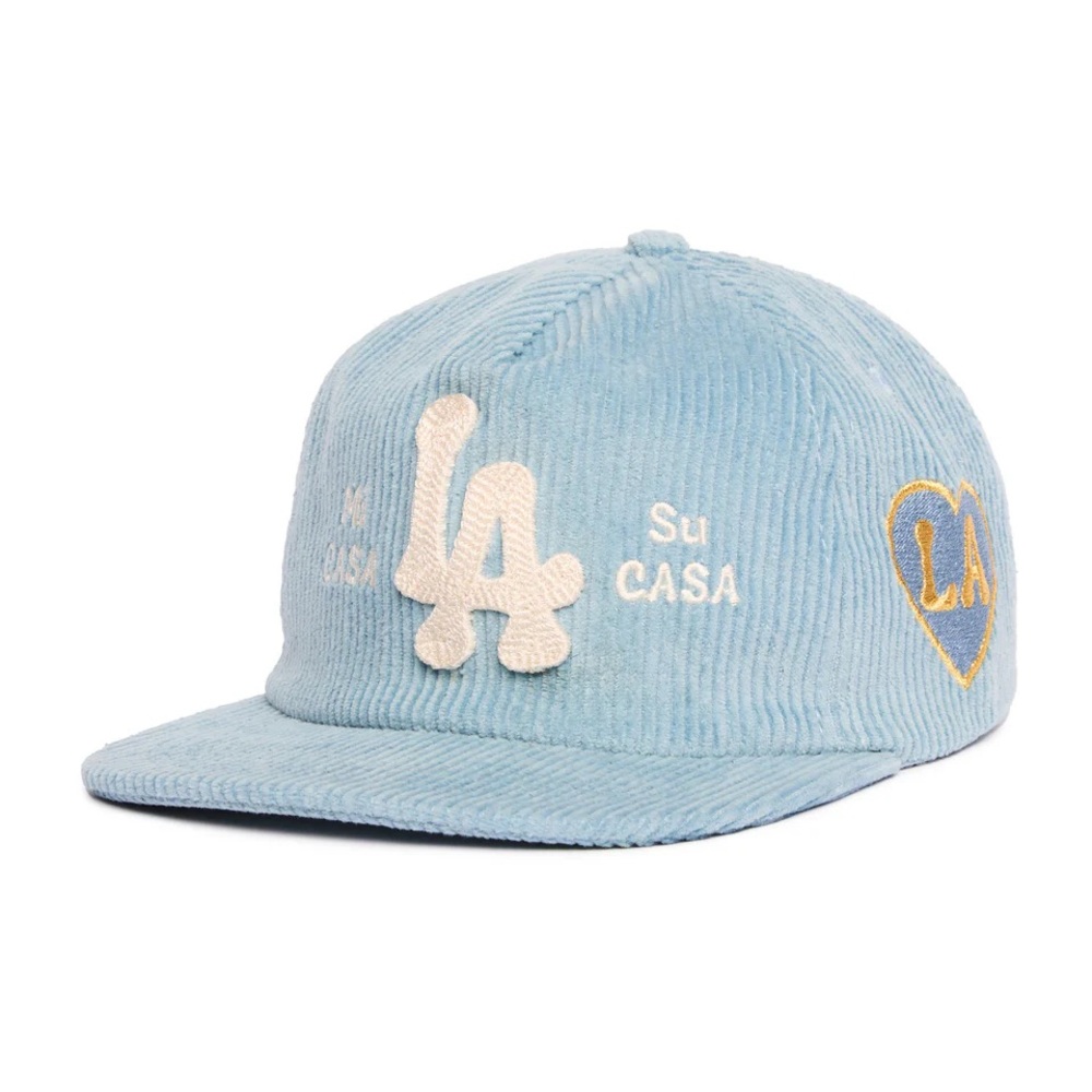 “Mi Casa Su Casa” LA Good Quality Human Light Blue Corduroy Cap